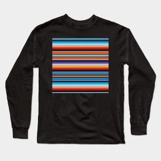 Blue serape saltillo poncho vibrant mexican blanket Long Sleeve T-Shirt